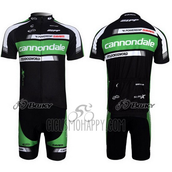 Cannondale Cycling Jersey Bib Short 2011 Men Short Sleeve Black and Green